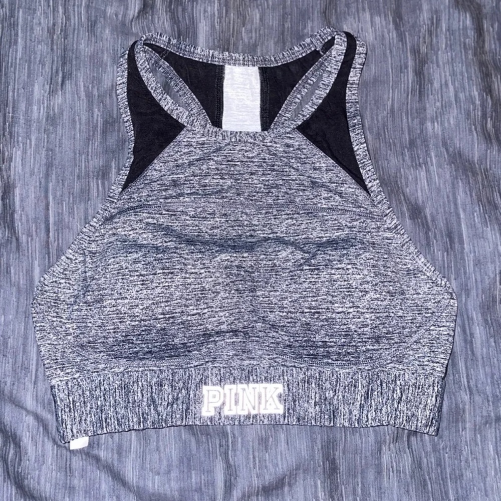 High neck PINK sports bra